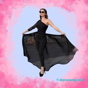 FashionNova BetterBeSure Mesh Jumpsuit Black